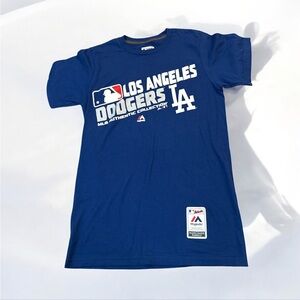 Authentic Majestic MLB Dodgers Men’s T-Shirt Size S  100% Cotton Triple Peak